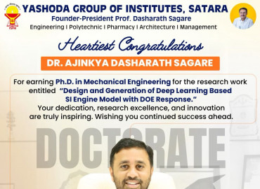 Heartiest congratulations to Dr. Ajinkya Dasharath Sagare, Ph.D. (Mechanical Engineering).
